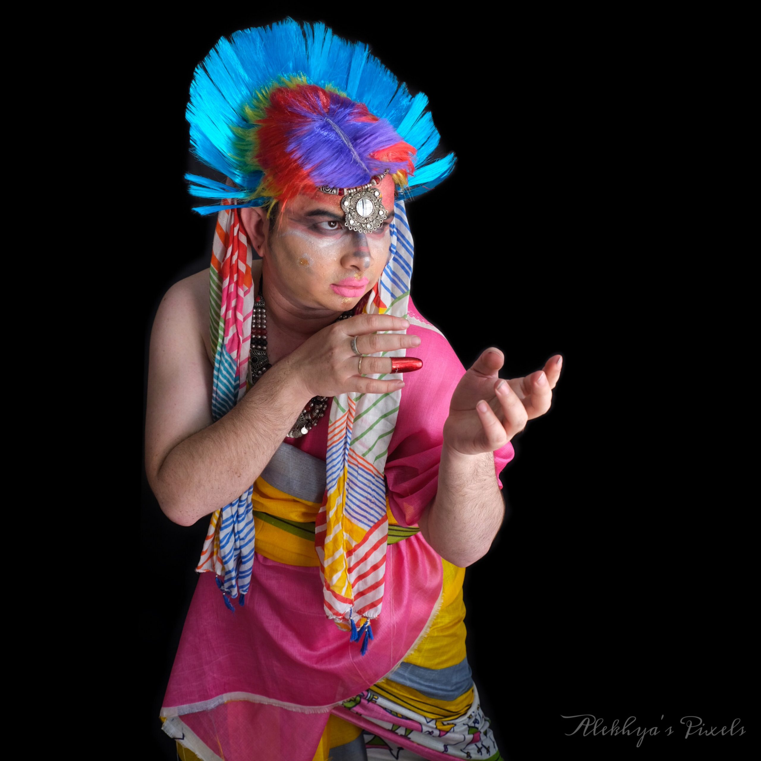 The author in drag, posing as Ali of the Mahabharata.